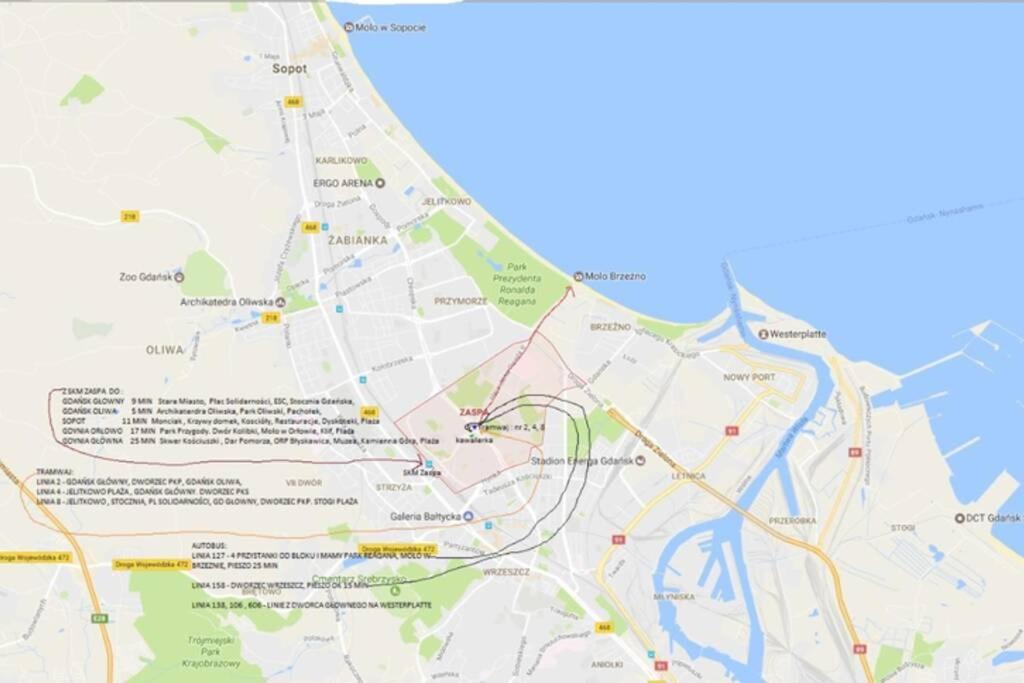 Kawalerka Gdansk Zaspa Exteriör bild
